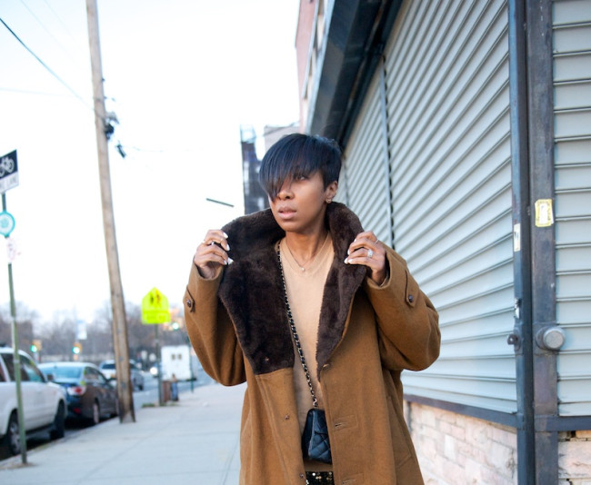 vintage fur collar coat